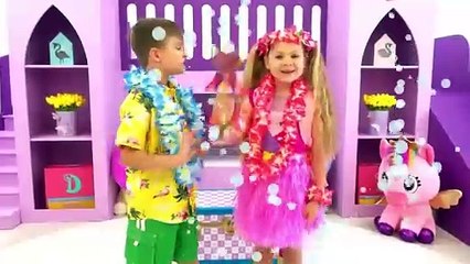 Diana and Roma Learn to Swim and Play Summer Games