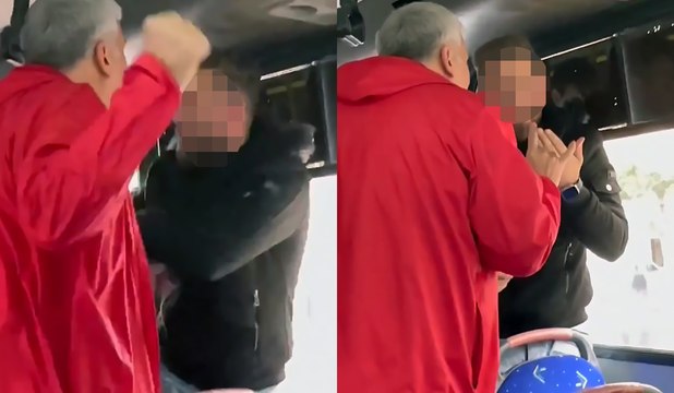 Otobüste iğrenç olay! Yolcular dövüp, polise teslim etti