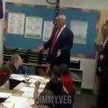 Niños aterrados durante visita de Trump a su salón de clases