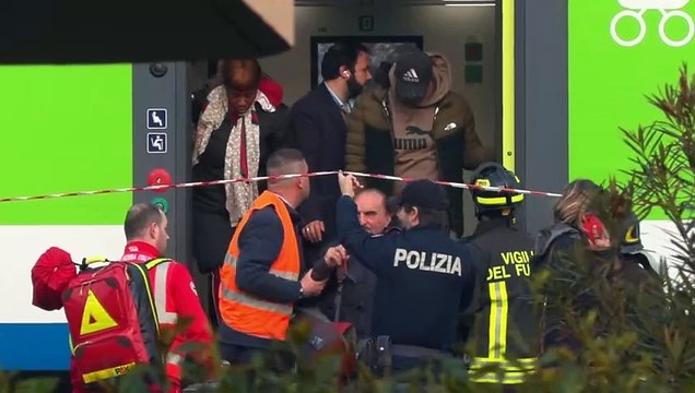 Incidente ferroviario a Treviglio. La scena ripresa da un drone