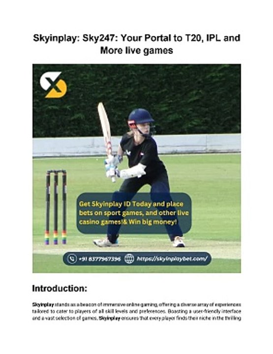 Skyinplay | Sky247: Your Portal to T20, IPL and More live games