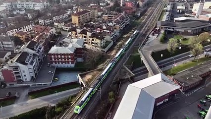 Incidente ferroviaria a Treviglio. L'incidente visto da un drone