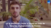 Maxime Meyer, champion de France de para-escalade à l'entraînement