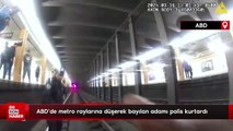 ABD’de metro raylarına düşerek bayılan adamı polis kurtardı