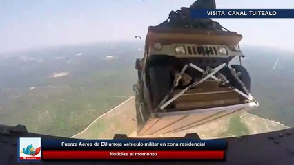 Скачать видео: Fuerza Aérea de EU arroja vehículo militar en zona residencial por error