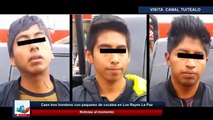 Detienen a tres hombres con paquetes de cocaína en Los Reyes La Paz Edomex