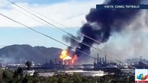 Explosión en refinería de Pemex en Oaxaca
