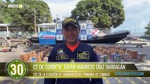2 colombianos y 2 ecuatorianos capturados con 1.3 toneladas de coca en el mar de Tumaco