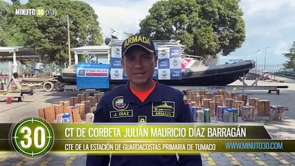 2 colombianos y 2 ecuatorianos capturados con 1.3 toneladas de coca en el mar de Tumaco
