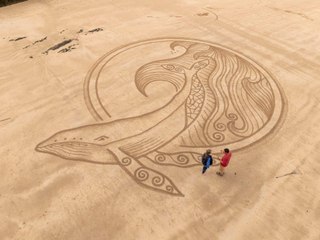 Pembrokeshire sand artist's latest creation on Tenby's North Beach