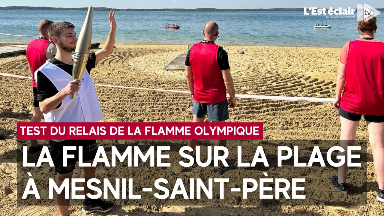 Le relais test de la flamme olympique à Mesnil-Saint-Père