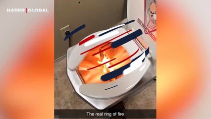 Bu klozete bakan bir daha bakıyor: Sifon çekmek yerine böyle yakıyor