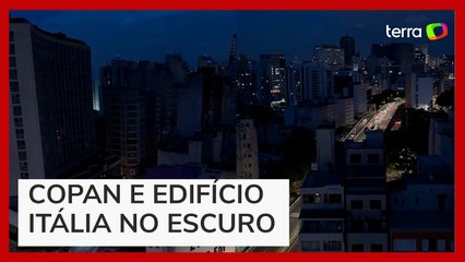 Vídeo mostra prédios no escuro após apagão no centro de SP