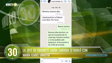 LA JEFE DE GABINETE LAURA SARABIA SÍ HABLÓ CON MARÍA ISABEL URRUTIA