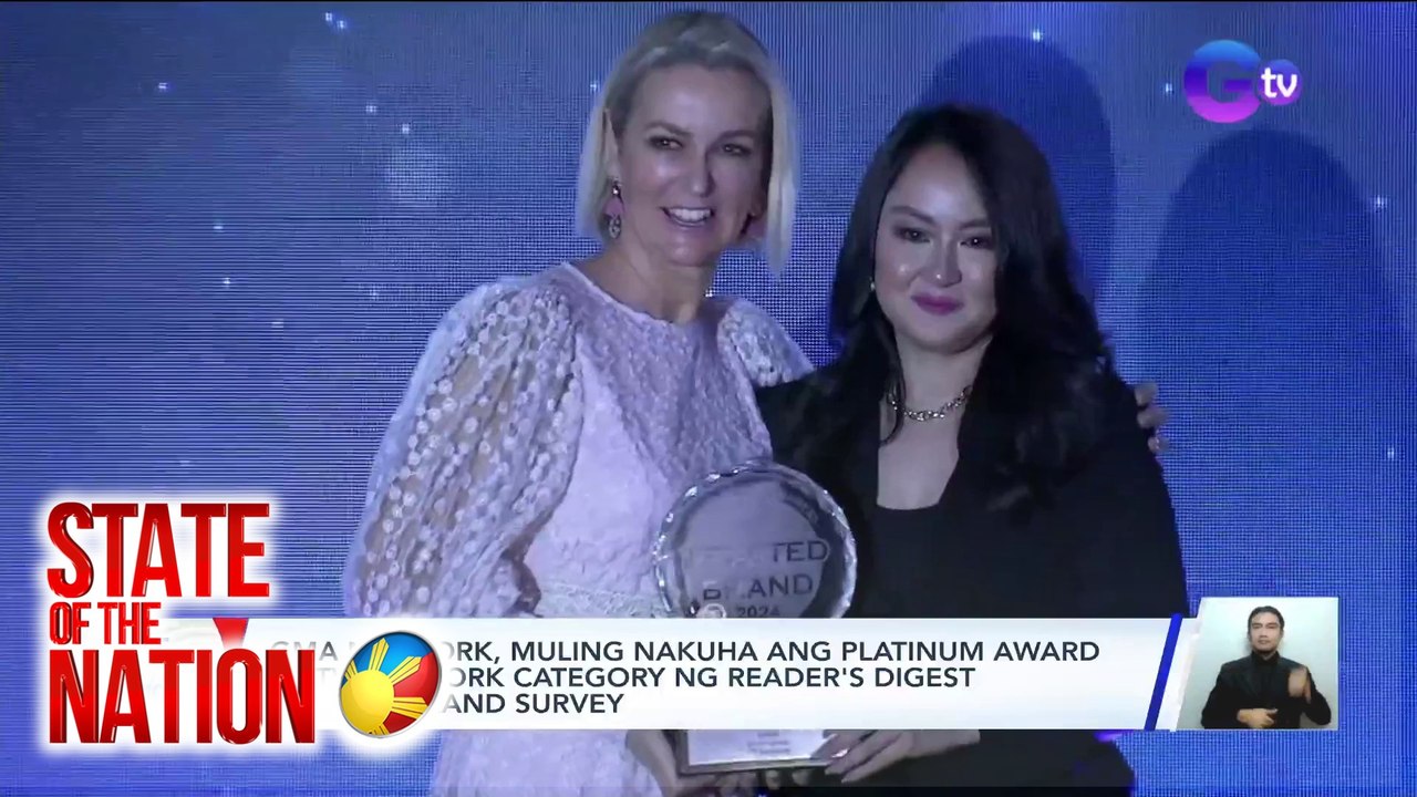 GMA Network, muling nakuha ang Platinum Award sa TV Network Category ng Reader's Digest Trusted Brand Survey | SONA