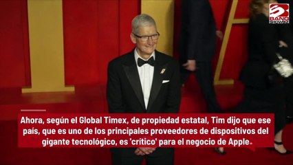 Califica Tim Cook a China de 'crítica' para el negocio de Apple