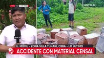 Material censal queda dañado luego que la camioneta que hacía el traslado fuera arrastrada por un arroyo
