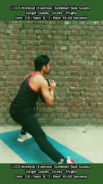 ❌ DUMBBELL SIDE SQUATS ✔️ How can I get Bigger LEGS? #heermlgangaputra #naturalbodybuilding