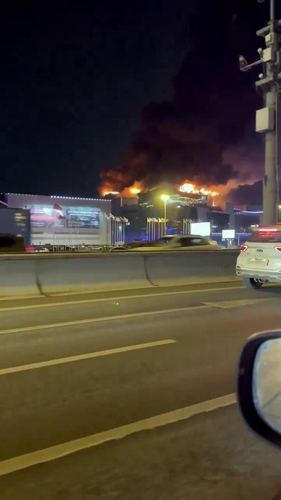 The Building in the Moscow Attack is Burning