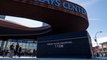A mysterious giant shoebox appeared overnight at the Barclays Center – and its contents left onlookers stunned