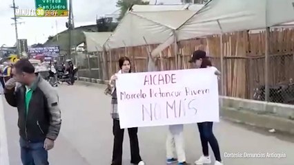 Cierre en la vía Medellín  Santuario por manifestación