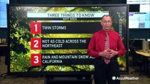 Twin storms to cause snow and severe weather