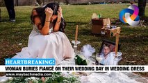 Mujer asiste al funeral de su prometido que era el mismo dia de su boda vestida de novia