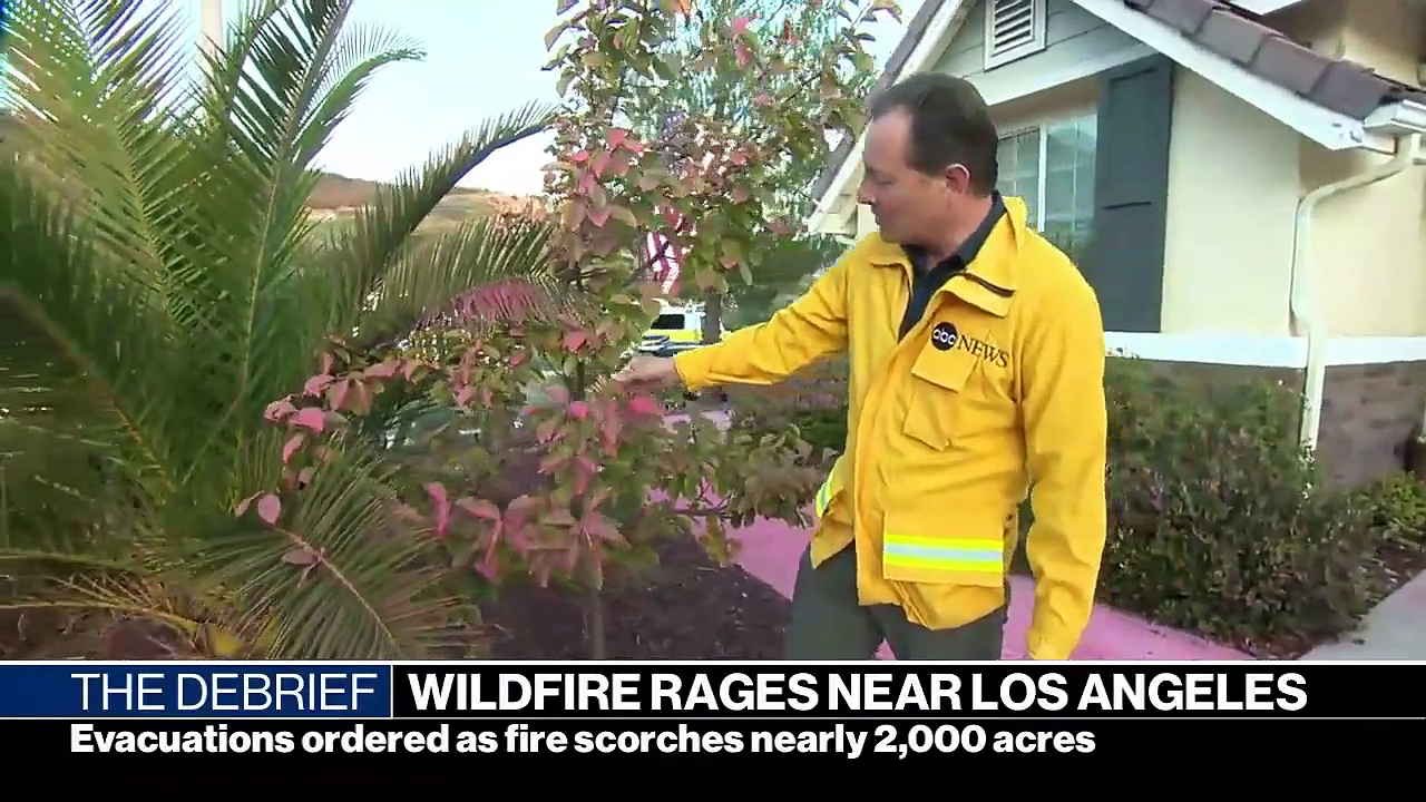Wildfire scorches land near Los Angeles