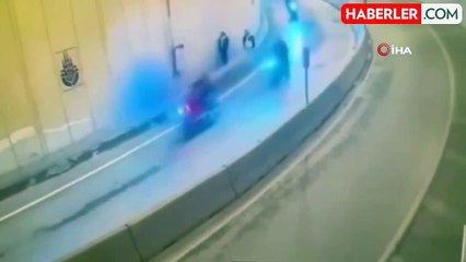 Şişli'de polis memurunun şehit olduğu feci kaza kamerada