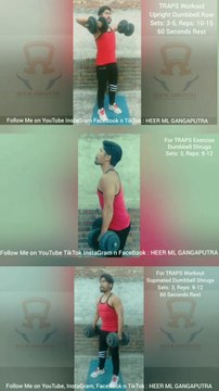 3 Best TRAPS Exercise With Dumbbells #heermlgangaputra #naturalbodybuilding