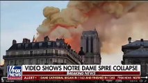 Iconico pico de la Catedral de Paris se derruma durante incendio