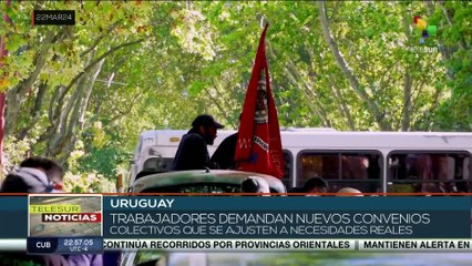 Trabajadores uruguayos manifestaron en rechazo a políticas estatales que ponen en riesgo sus empleos