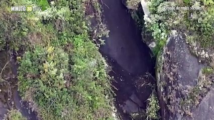 Así se ve desde el aire la piedra del Peñol