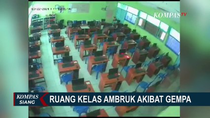 Detik-detik Ruang Kelas di Gresik Ambruk Akibat Gempa