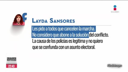 Layda Sansores solicitó cancelar marcha en su favor tras conflicto con policías