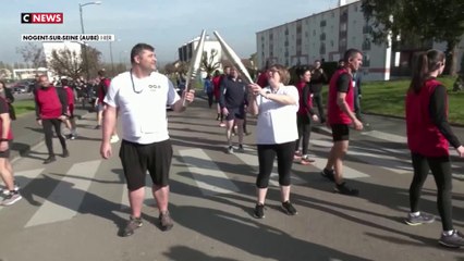 Répétition pour le passage de la flamme olympique