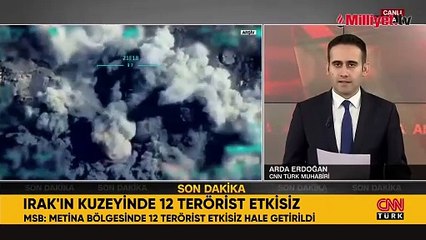 Irak'ın kuzeyinde 12 terörist etkisiz hale getirildi