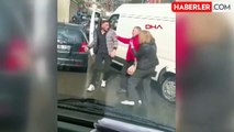 Minibüs şoförü, trafikte tartıştığı kadın sürücüye saldırdı