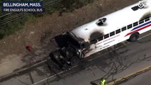 Sky 5 captures fire that ripped through school bus