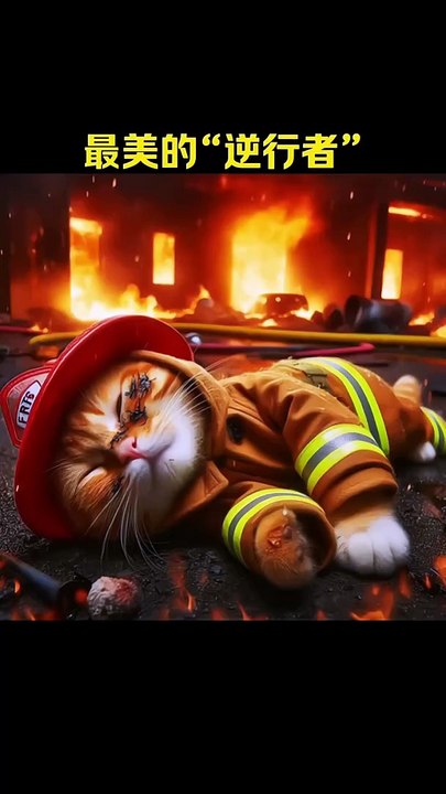 Cat become firefighter