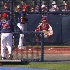 ¡Esto dijo Eddie Pérez durante la práctica de bateo!