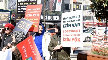 İstanbul'da LÖSANTE Hastanesi için protesto