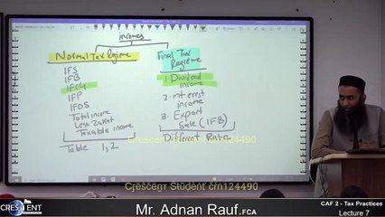 CAF-2 || Lecture 7 || Tax | sir Adnan Rauf | 2023
