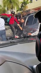 ¡Viral! Motorista agrede conductor de yipeta tras supuesto choque