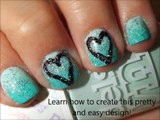 Ombre Nails with Black Hearts nail designs cute nail designs nail art