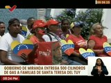 Gobernación de Miranda entrega 500 cilindros de gas a familias de Santa Teresa del Tuy