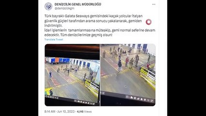 Des passagers clandestins du navire « Galata Seaways », battant pavillon turc, capturés par les forces de sécurité italiennes
