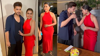 Tejasswi Prakash 30th Birthday Celebration With Bf Karan Kundra, Red Backless Bodycon Dress में...