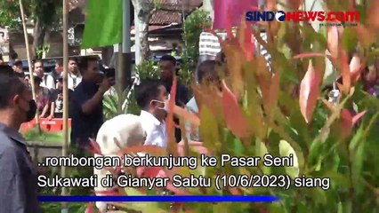 Momen Ibu Negara Iriana Jokowi dan Wury Ma'ruf Amin Berbelanja ke Pasar Seni Sukawati