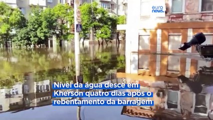 Nível da água começa a baixar em Kherson